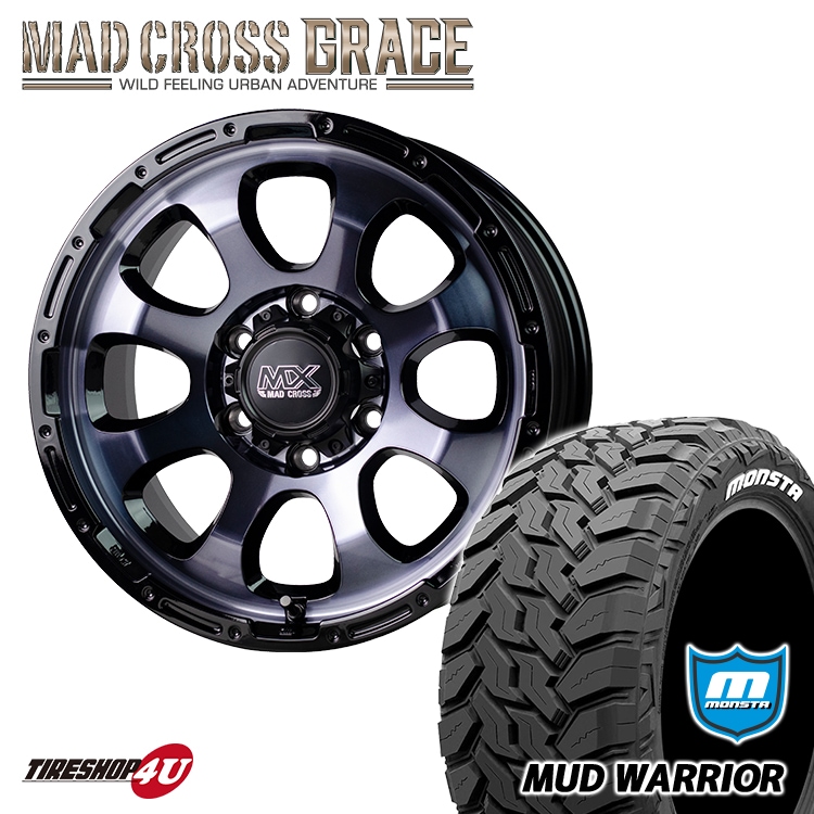 MAD CROSS GRACE 17x8.0J 6/139.7 +20 BKCBK MONSTA MUD WARRIOR 265